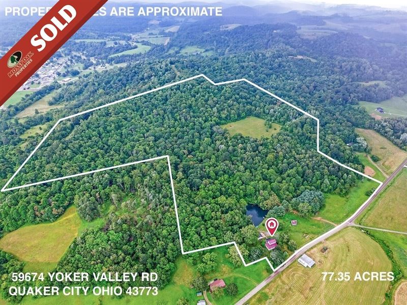 Yoker Valley Rd, 77 Acres : Quaker City : Guernsey County : Ohio