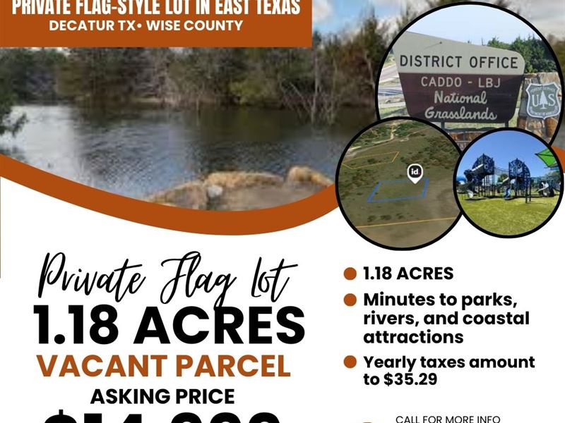 Private Flag-Style Lot : Decatur : Wise County : Texas