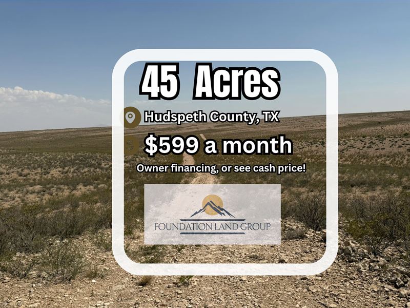 Massive 45.36-Ac of Buildable Lot : Cornudas : Hudspeth County : Texas
