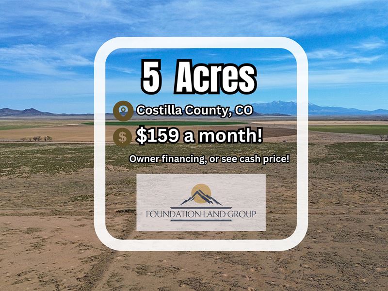 5 Acres Near The Rio Grande River : San Luis : Costilla County : Colorado