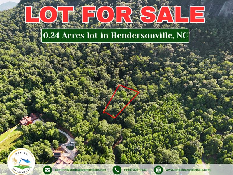.24 Acre Lot in Hendersonville, NC : Hendersonville : Henderson County : North Carolina