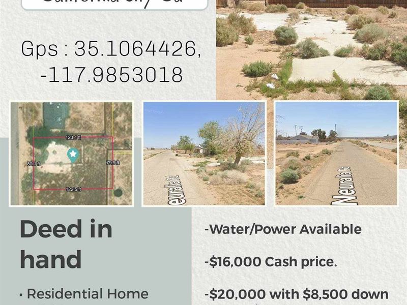 Home Build Lot California City : California City : Kern County : California
