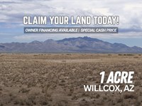 Quiet Arizona Acre Lot : Willcox : Cochise County : Arizona