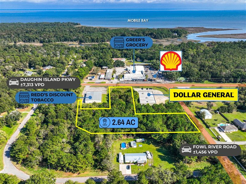 Dollar Auction, 2.64 Acre Parcel : Theodore : Mobile County : Alabama