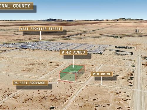 .42 Acre in Eloy, $500/Mo : Eloy : Pinal County : Arizona