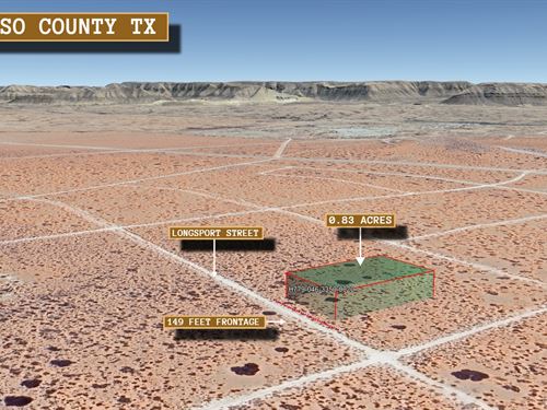 .83 Acre in El Paso, $375/Mo : El Paso : Texas