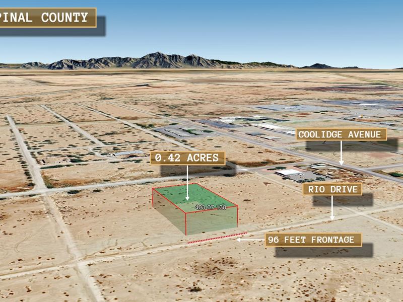 .42 Acre Flat & Buildable Lot : Eloy : Pinal County : Arizona