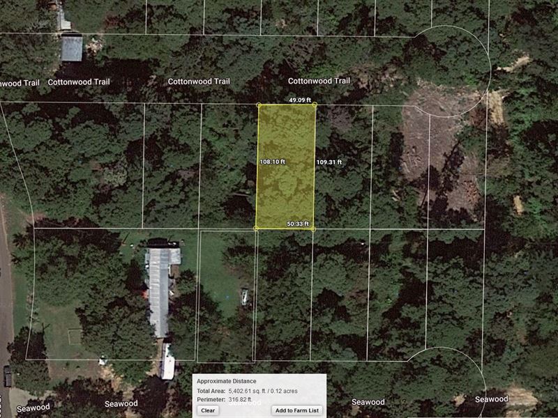 .15 Acre Wooded Corner Lot, $175 : Gilmer : Upshur County : Texas