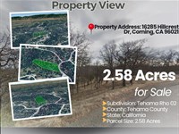 2.58 Acres of Peace and Space in Su : Rancho Tehama Reserve : Tehama County : California
