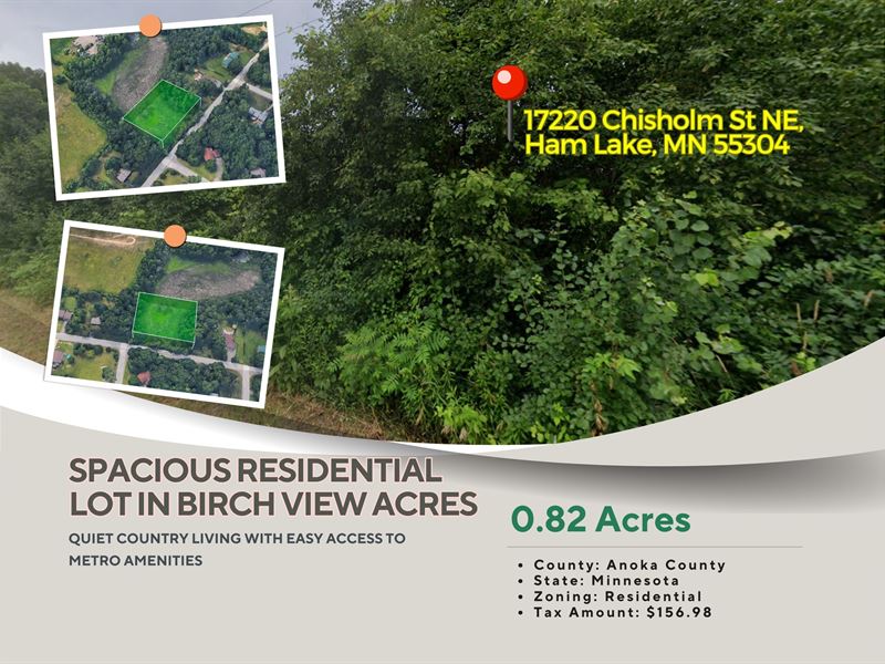 $50K Residential Lot for Only $19K : Ham Lake : Anoka County : Minnesota