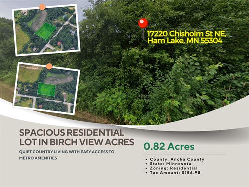 $50K Residential Lot for Only $19K : Ham Lake : Anoka County : Minnesota