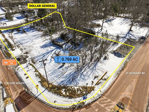 Dollar General Adjacent Hard Corner : Saint Leonard : Calvert County : Maryland