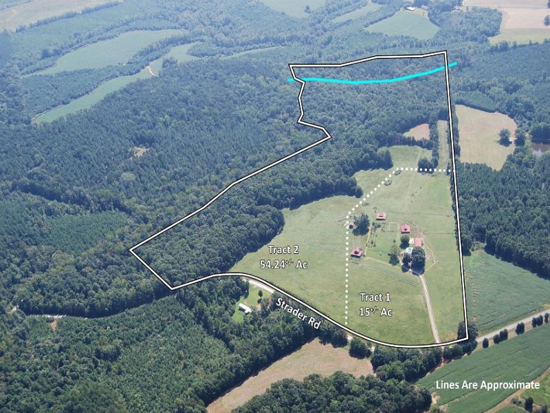 69 Acre Farm with 6br Home : Chatham : Pittsylvania County : Virginia