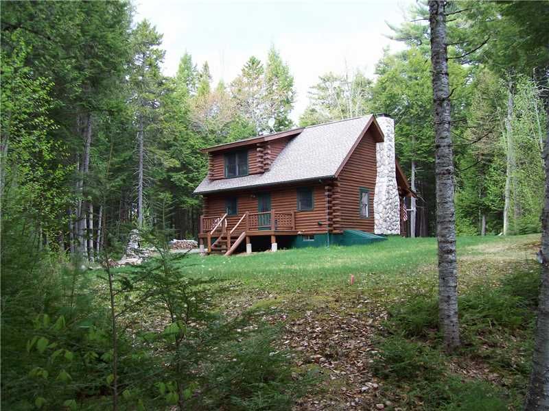 Log Cabin with Privacy On Jr Lake : Lakeville : Penobscot County : Maine